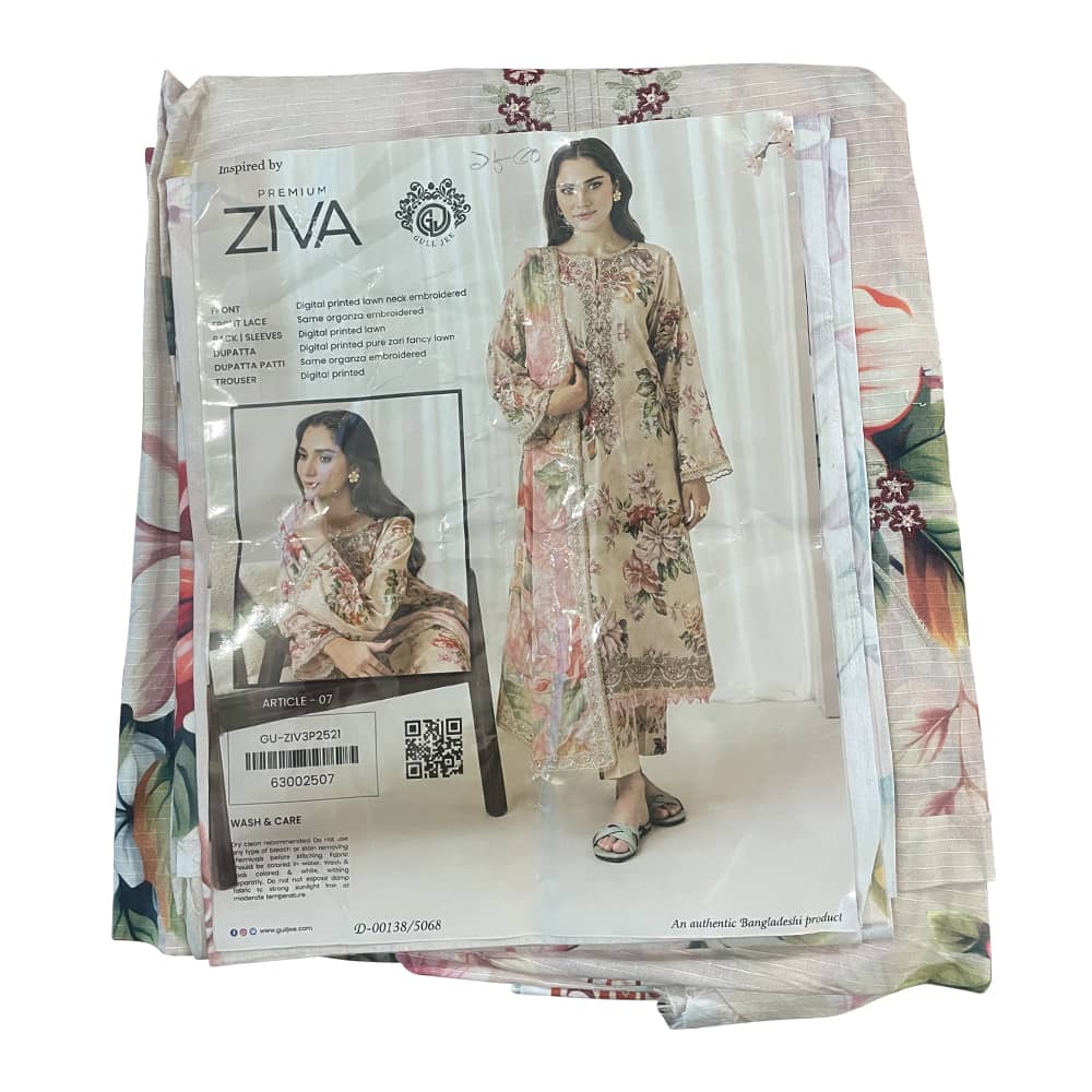 Pakistani Inspired Ziva Floral Digital Printed Lawn Three Piece