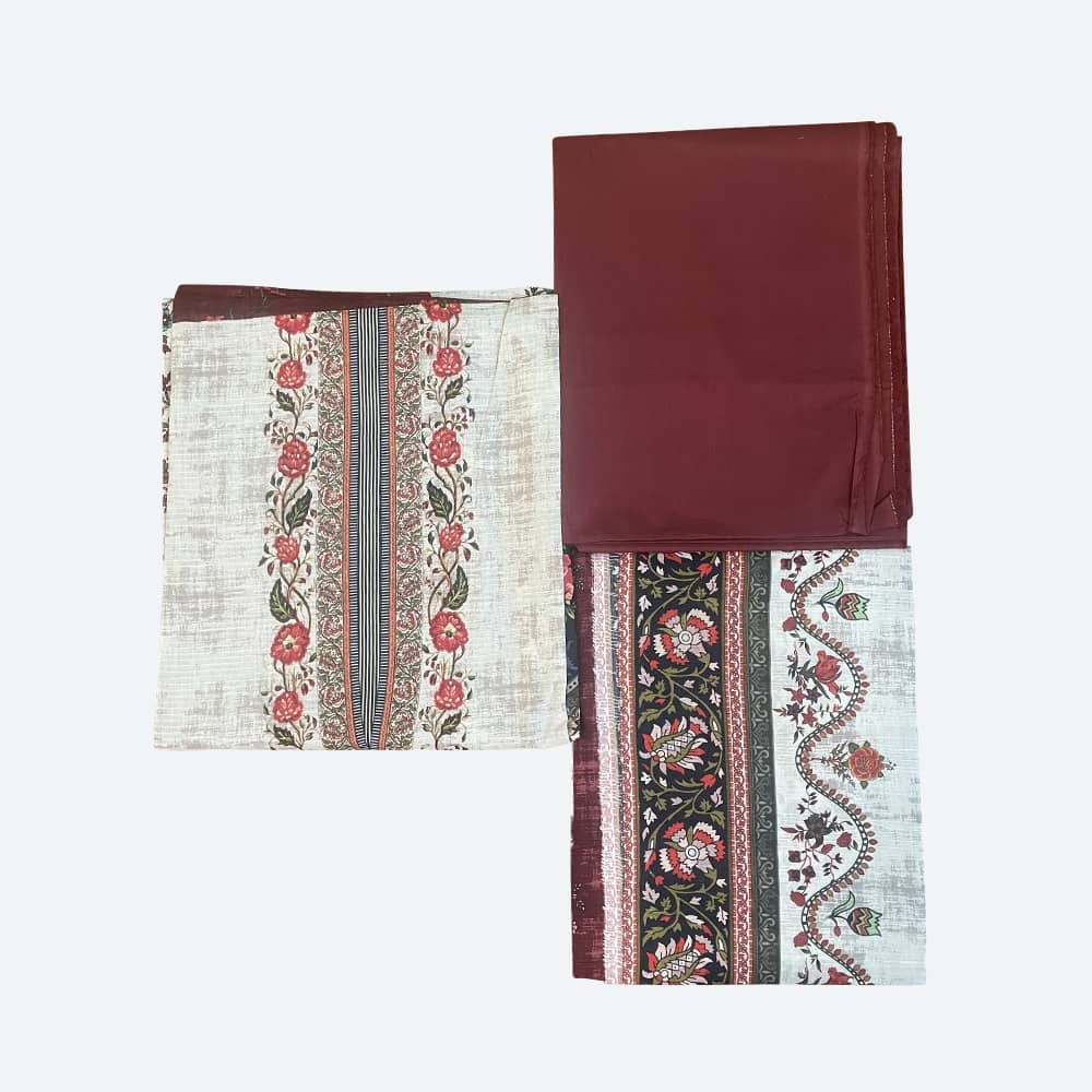 Printed Khaddar Three Piece Front Design